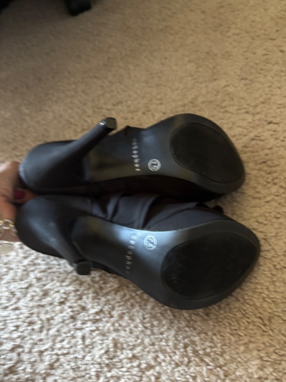 Black Satin Ruffle Peep Toe Platform Stiletto Heels Booties - Picture 4 of 5